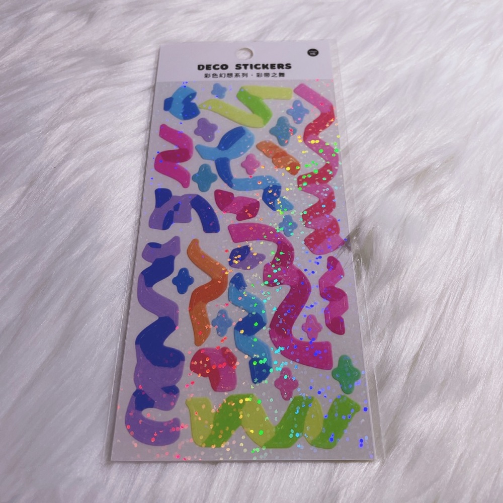 NEW Colourful Ribbon Deco Sticker Sheet (Mini Size) - Picture 2 of 4